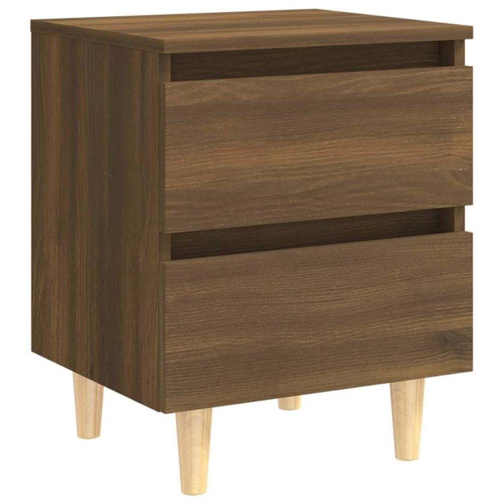 Vidaxl Nočný stolík s drevenými nohami hnedý dub 40x35x50 cm